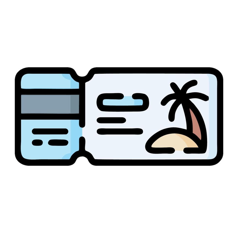 A passport with a palm tree and a credit card vector