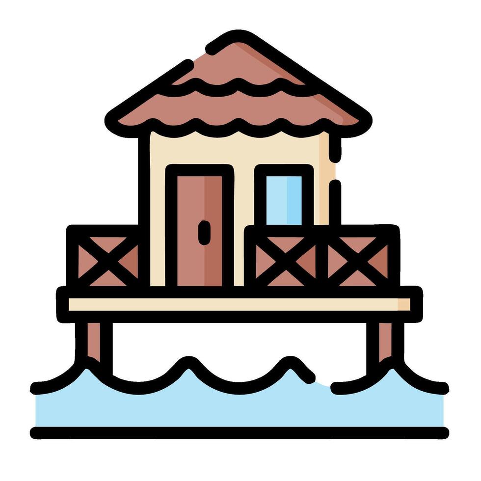 House on water icon illustration design vector
