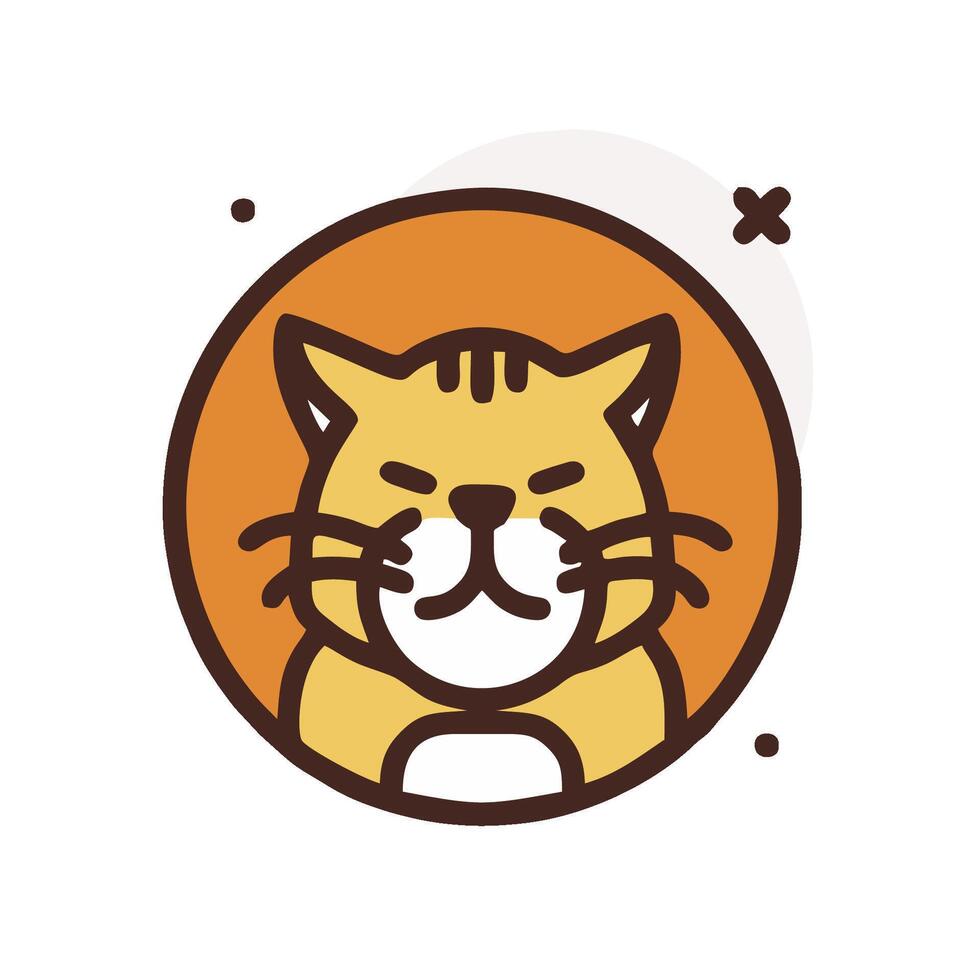 A cat icon with a circle around it vector