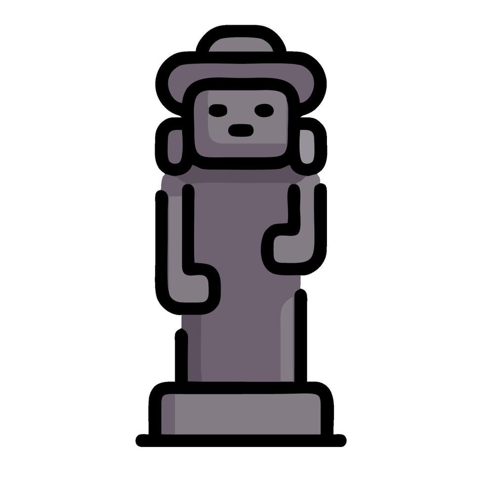 A statue of a man in a hat vector
