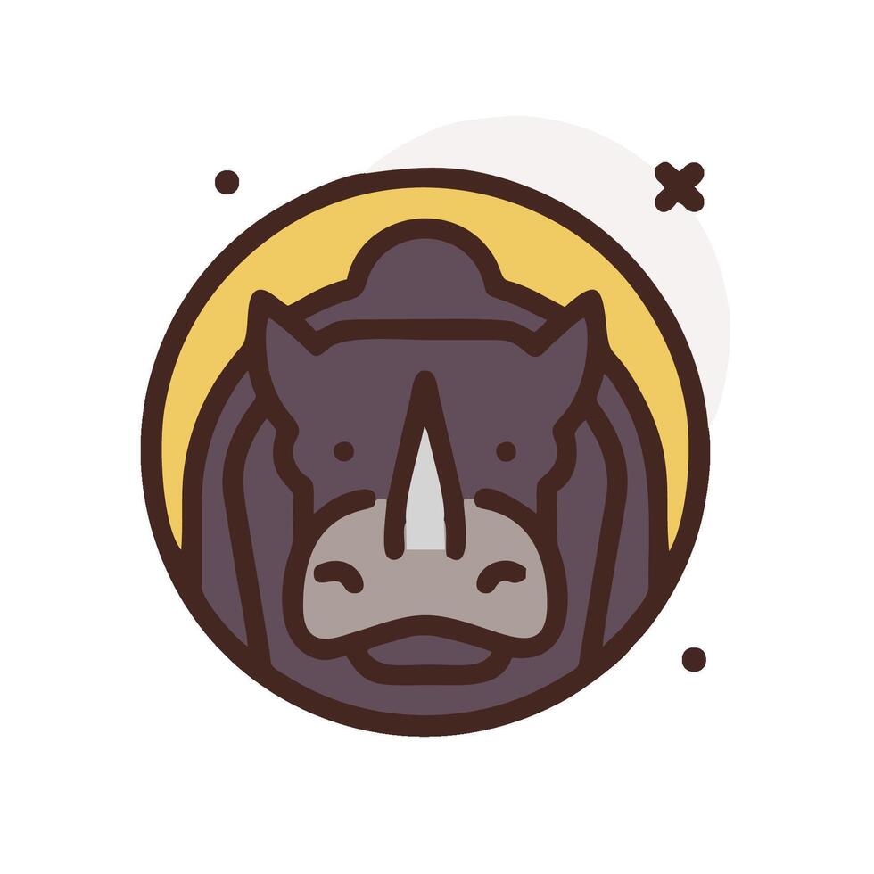 Rhino head icon in a circle vector