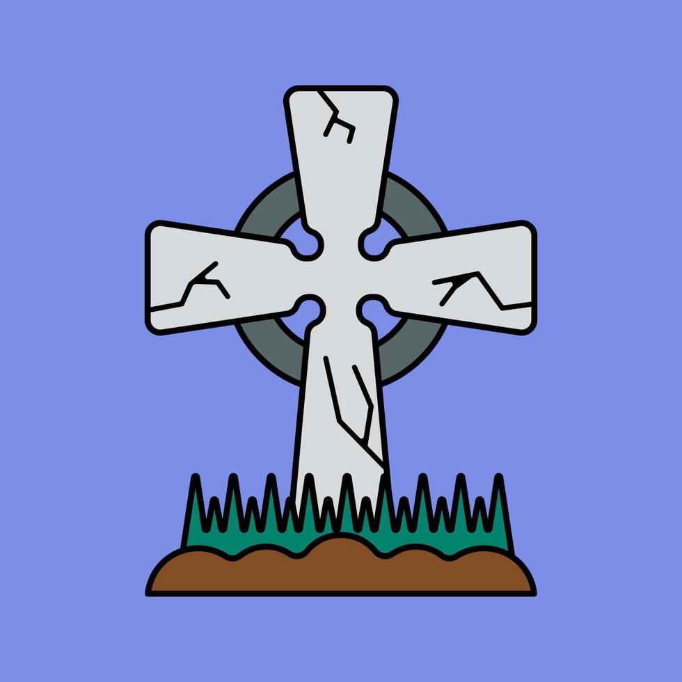 Grave Illustration Flat Design Style vector