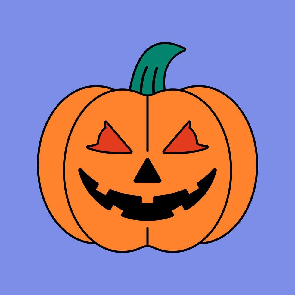 Jack O' Lantern Illustration Flat Design Style vector