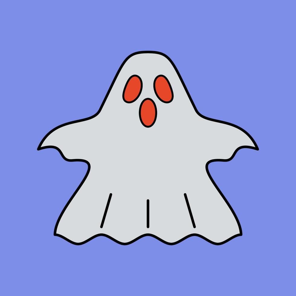 Ghost Boo Illustration Flat Design Style vector