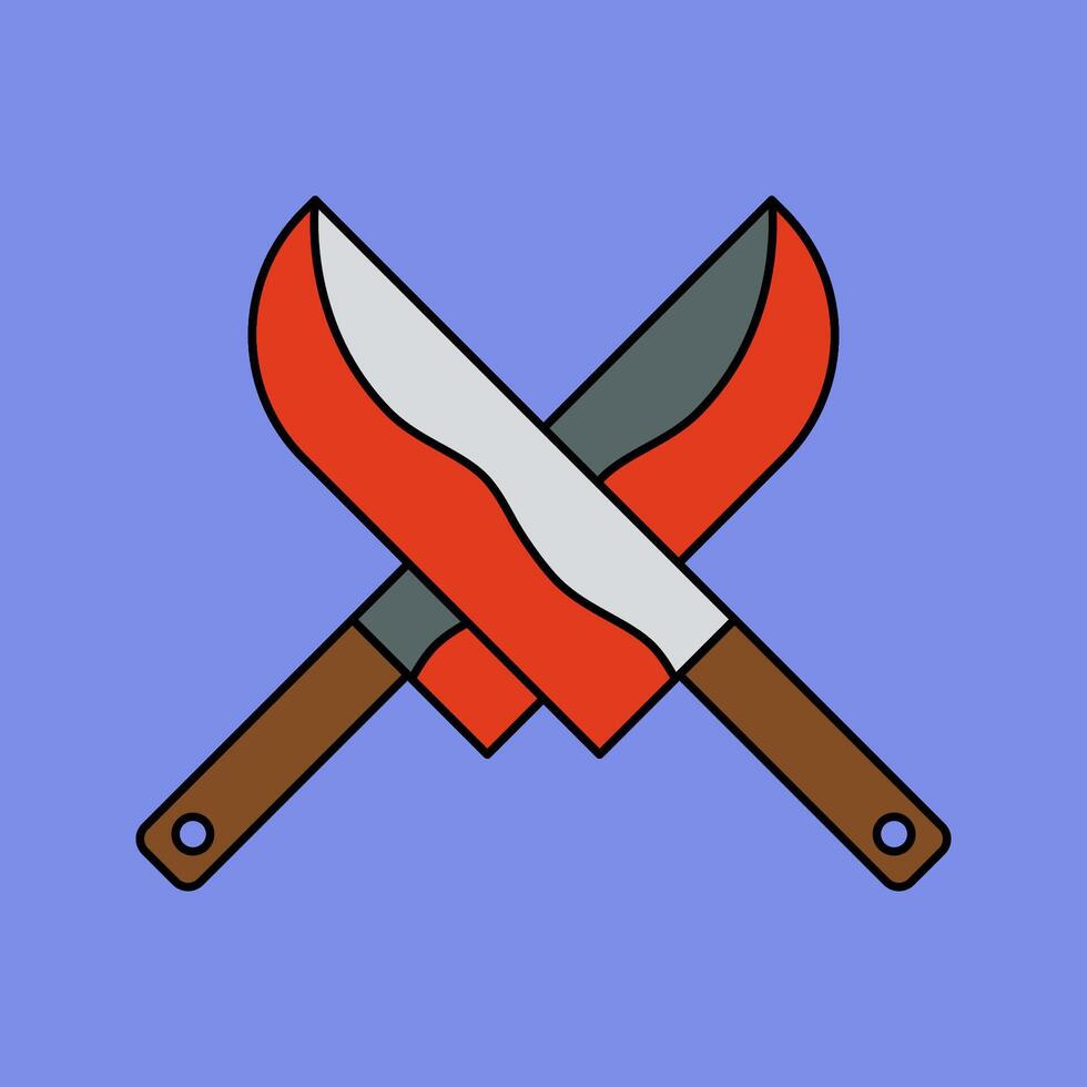 Butcher Knife Illustration Flat Design Style vector