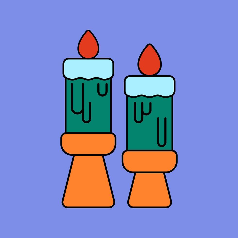 Candle Illustration Flat Design Style vector