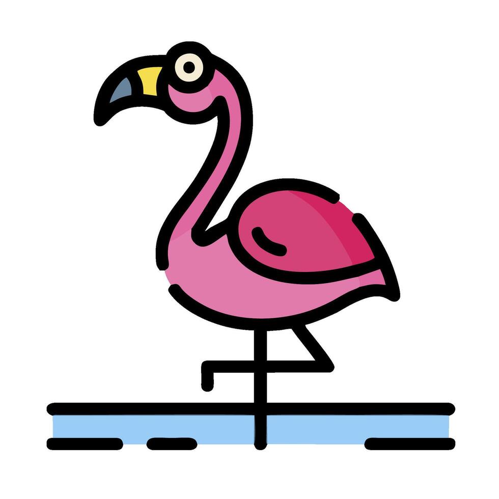 Flamingo bird icon illustration vector