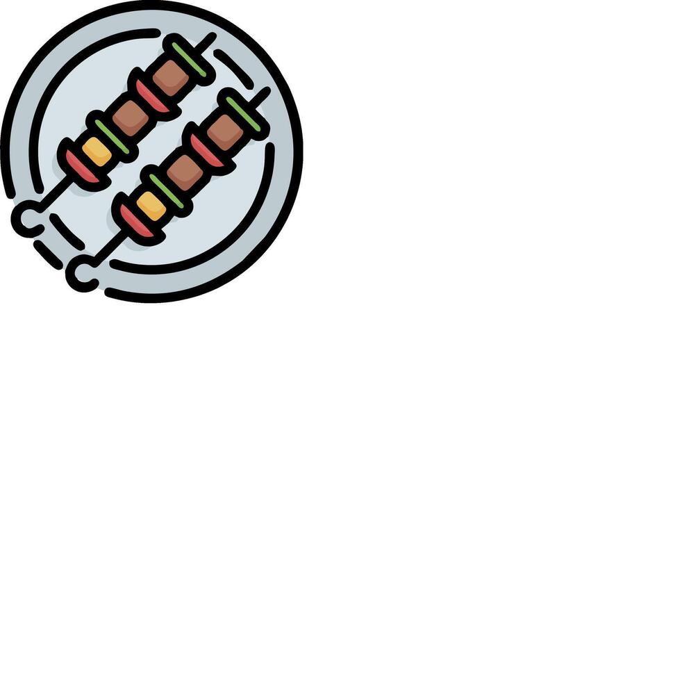 A plate with a bunch of meat on it vector