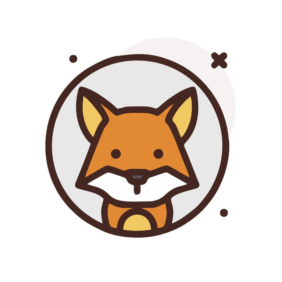 A fox in a circle with a dot in the middle vector