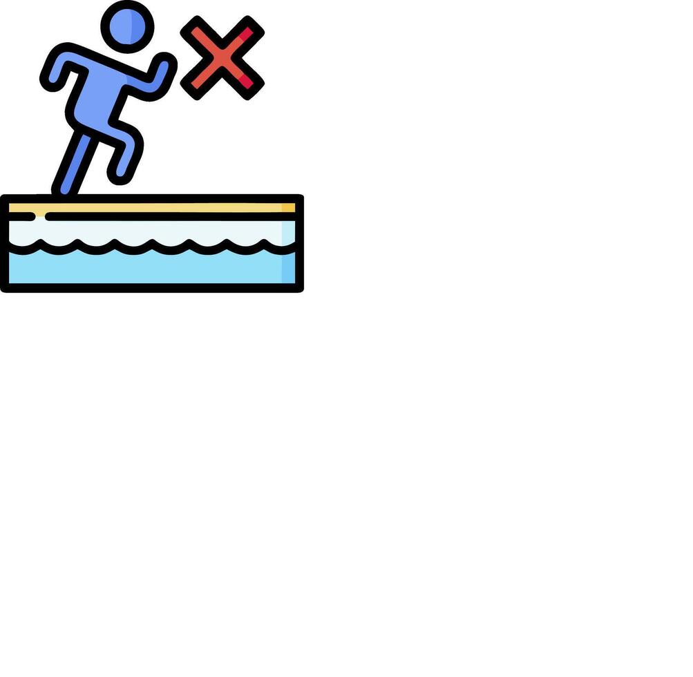 A man jumping into the water with a cross on it vector