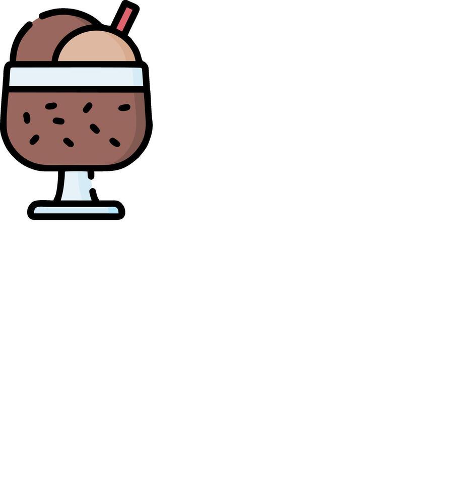 Ice cream sundae icon illustration vector