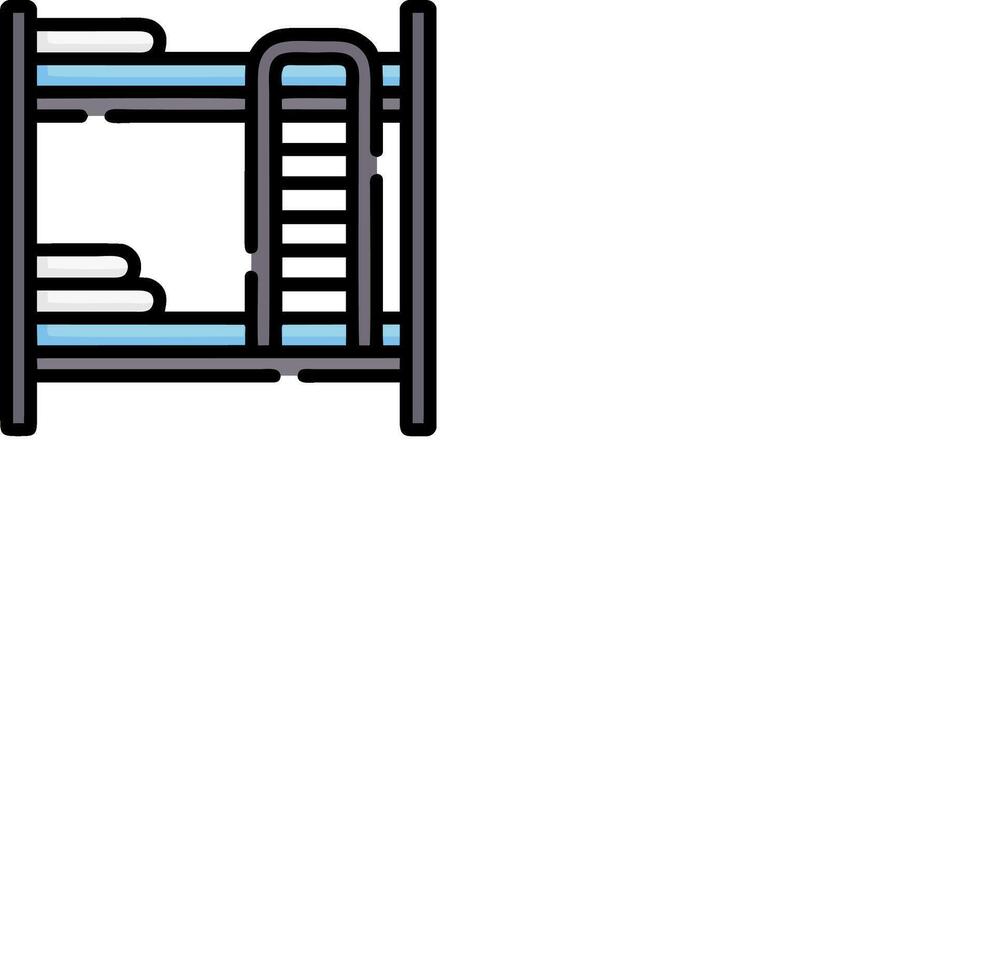 A bunk bed with a ladder on top of it vector