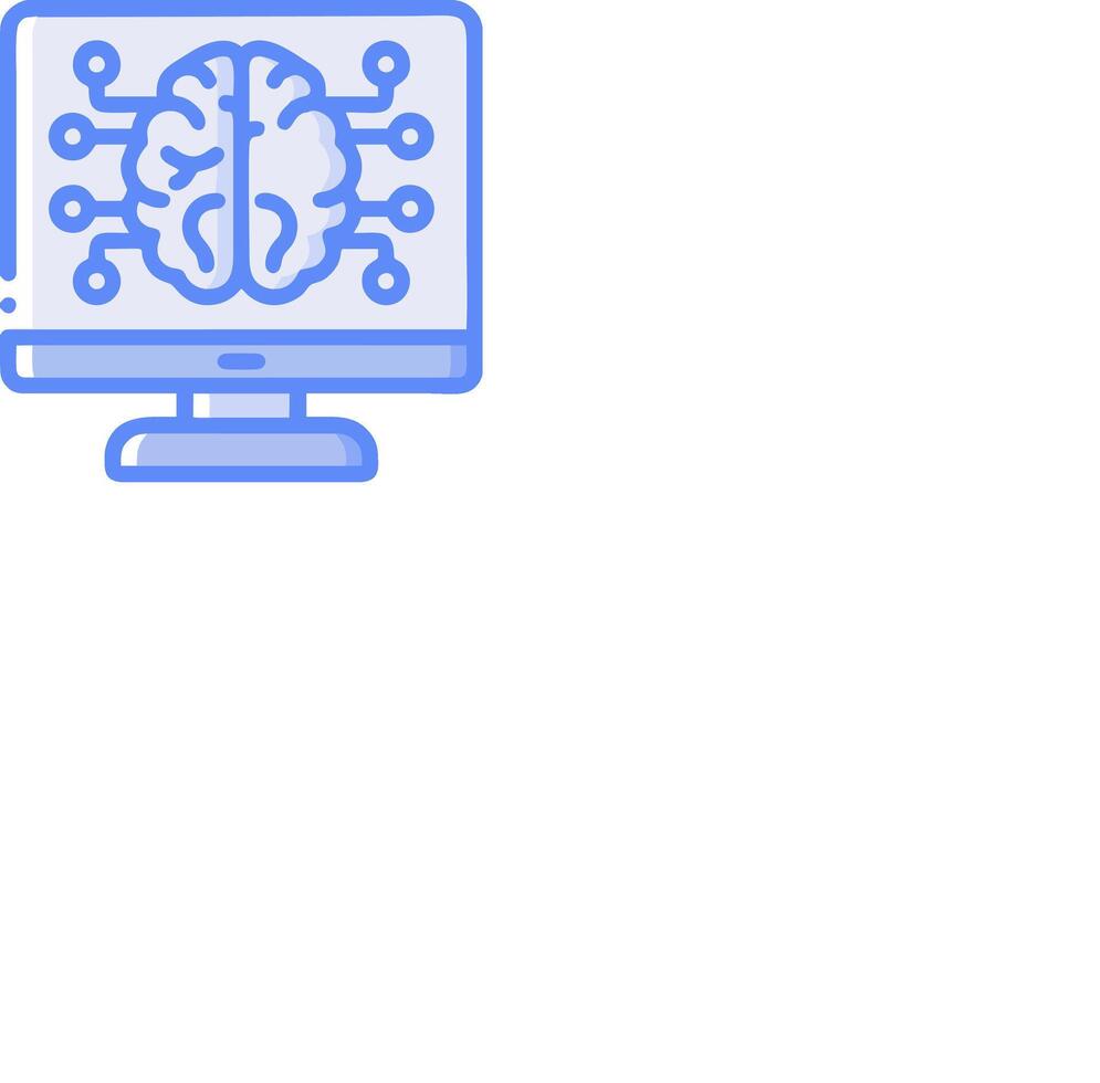 A computer screen with a brain on it vector