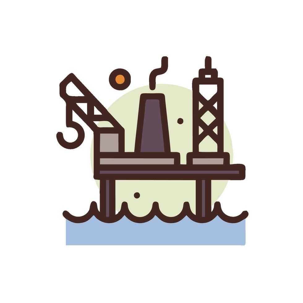 Oil rig icon illustration vector