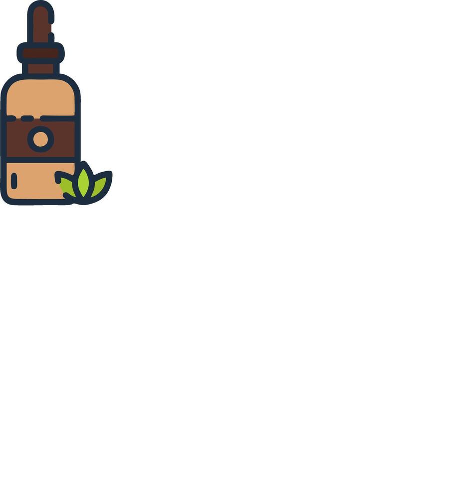 A bottle of cbd oil with a leaf on top vector