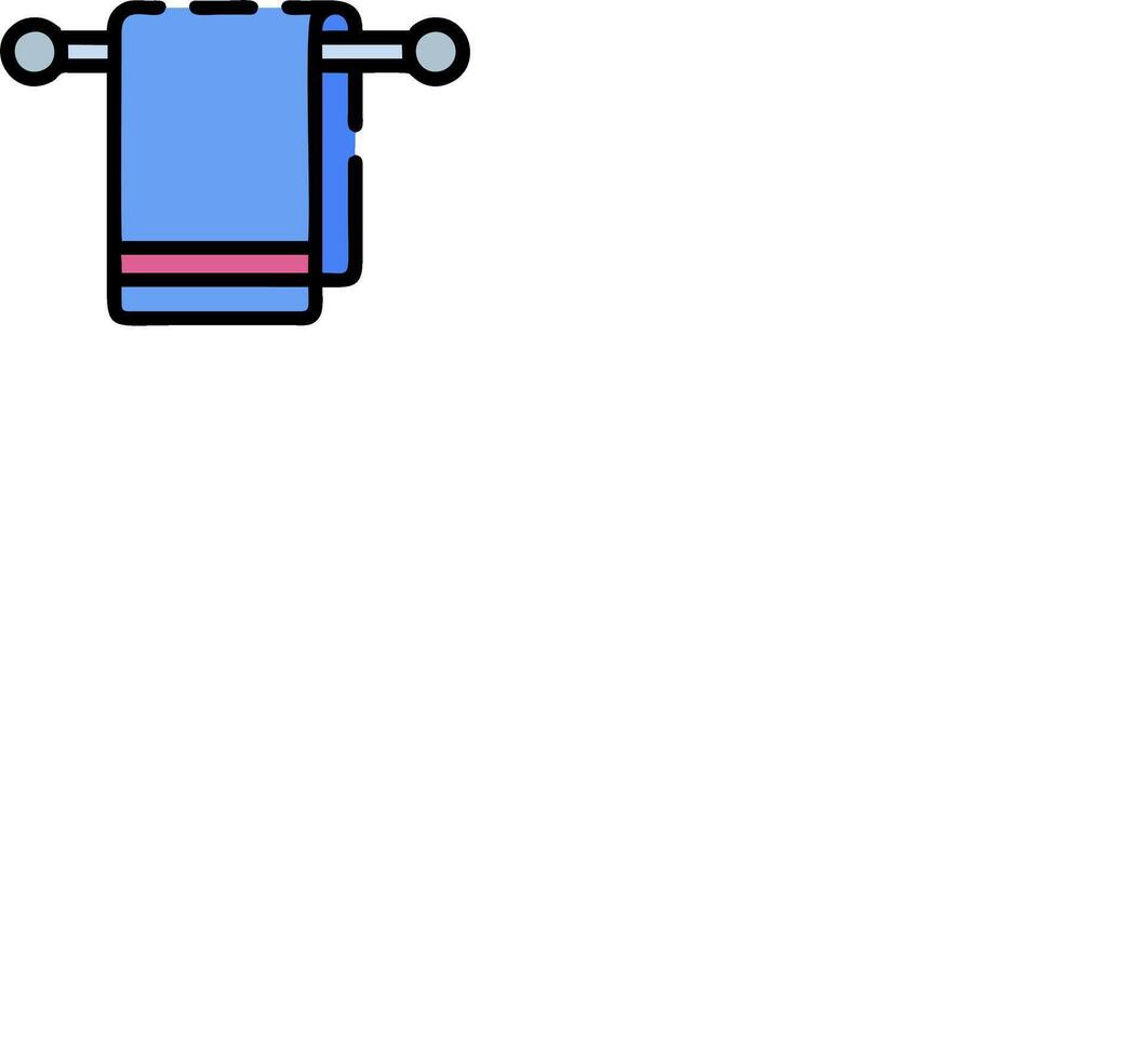 A towel hanging on a hook with a blue background vector