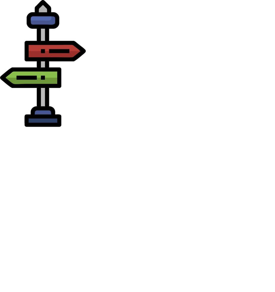 A colorful sign pointing to the right and left vector