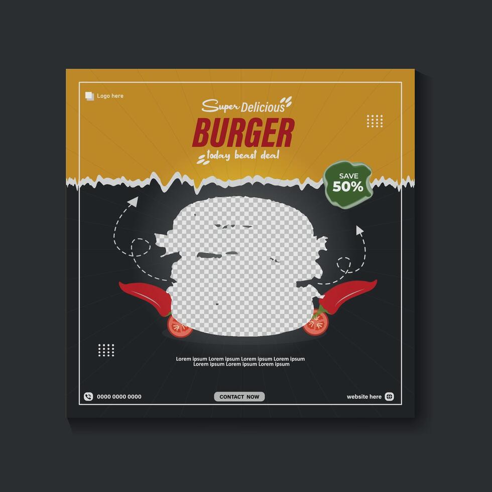 food social media post vector