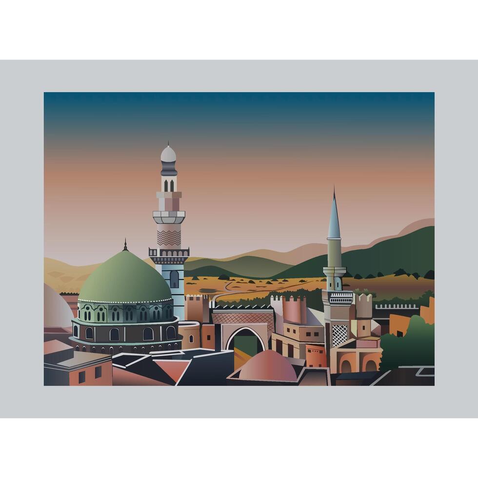illustration of Arabic style artistic Eid Mubarak background vector