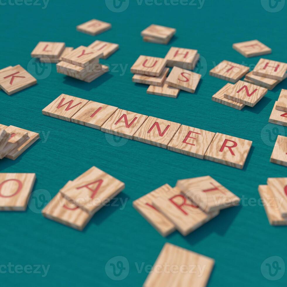 Wooden Scrabble Letters WINNER photo
