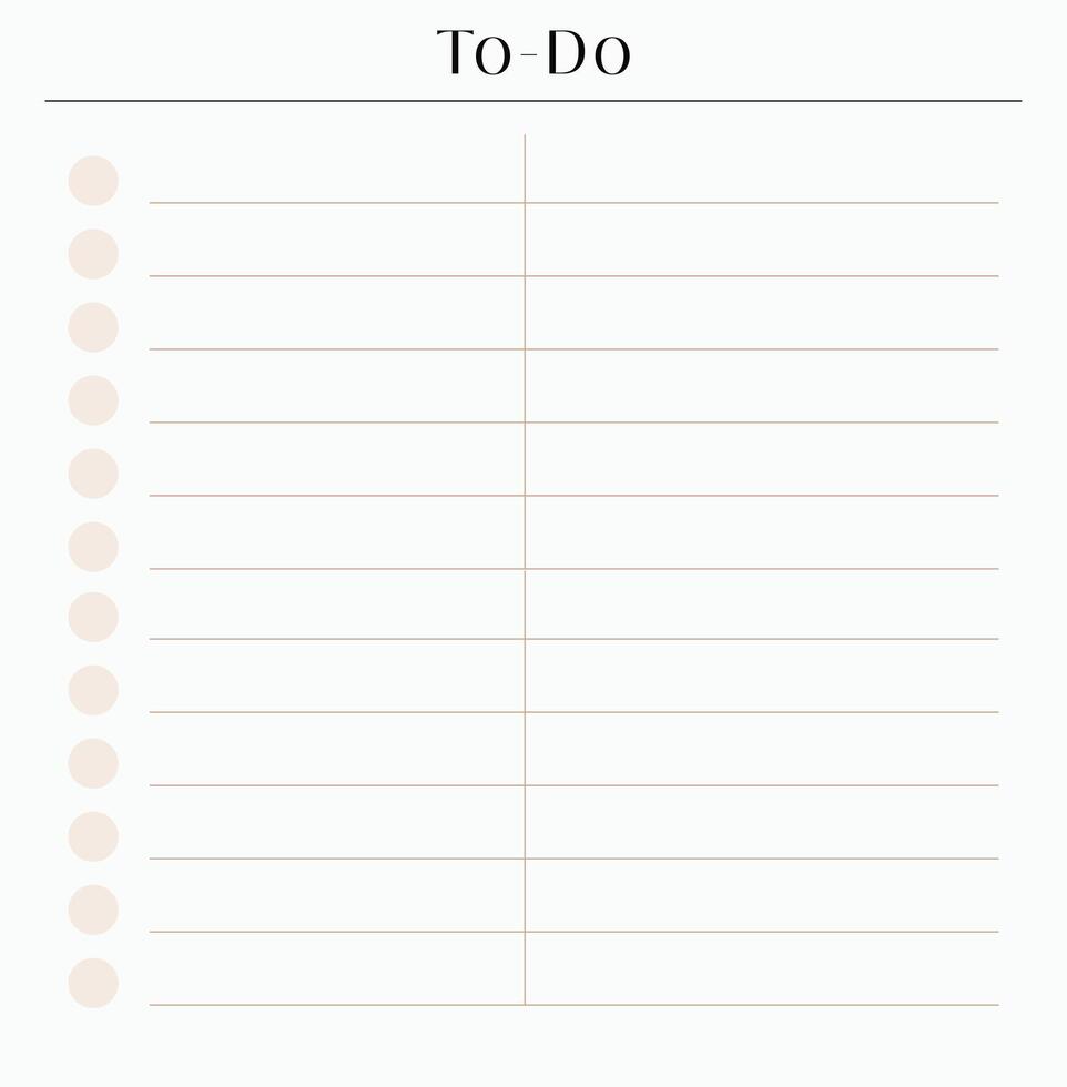 To-Do List Template for Efficient and Organized Task Management vector