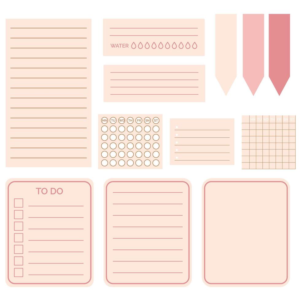 Digital Planner Sticker Set Customizable Stickers for Planners vector