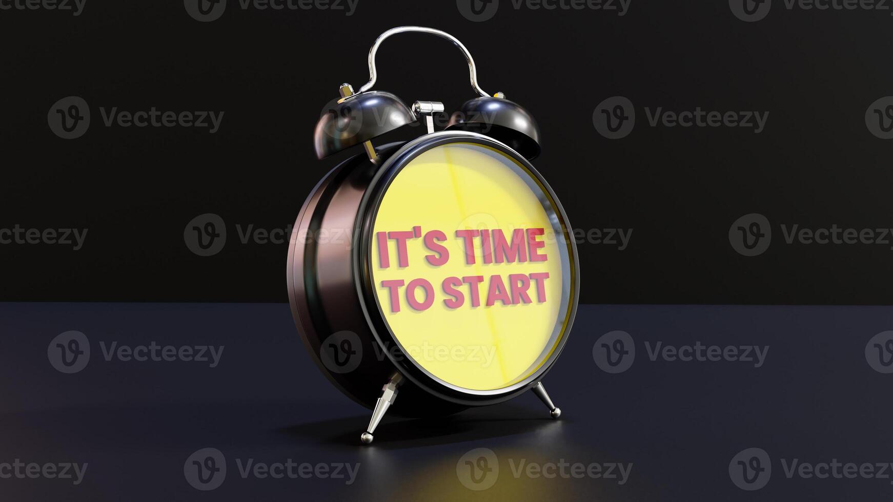 Analog Alarm Clock With It's Time To Start Text photo
