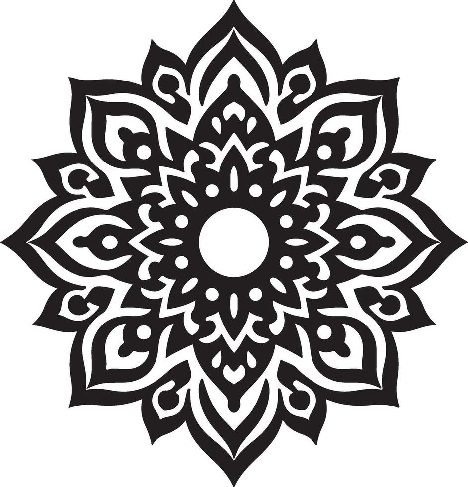 Ornamental Mandala Silhouette vector