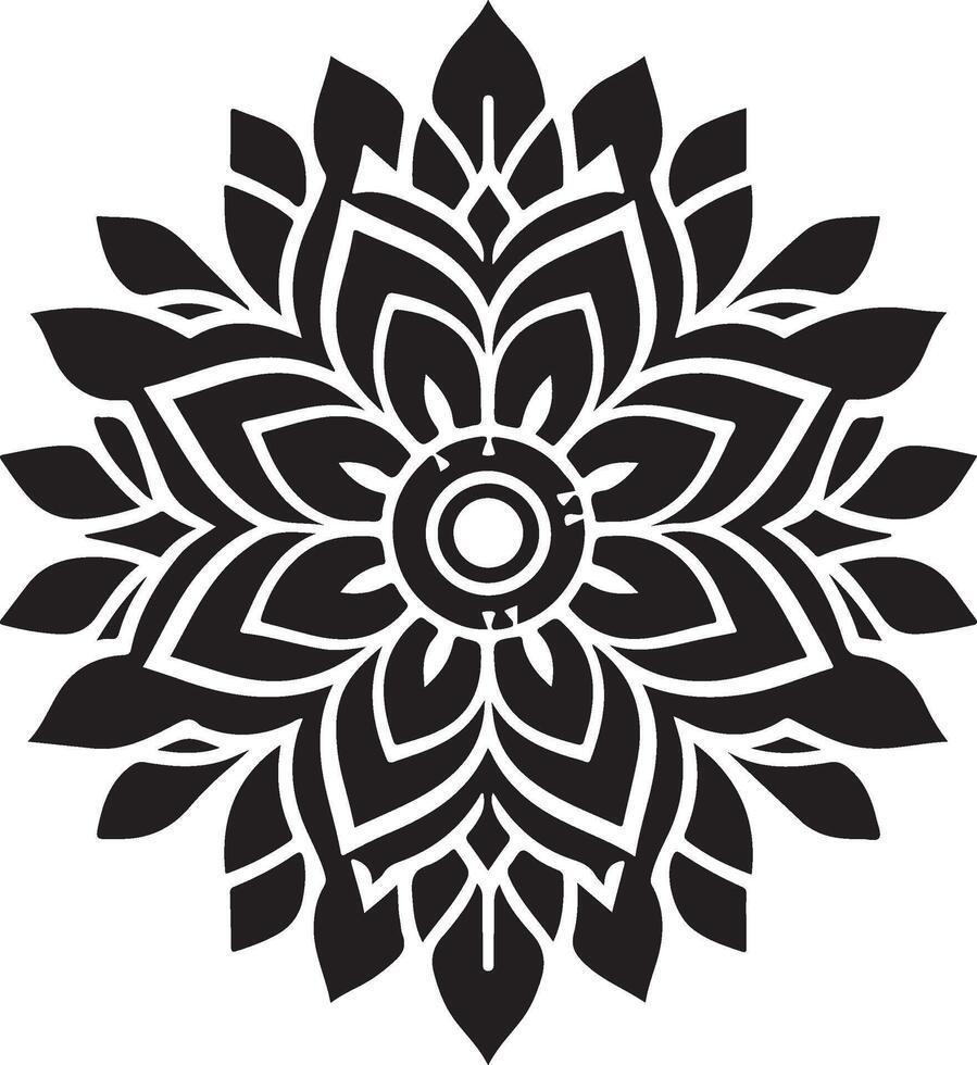 Sacred Mandala Silhouette Art vector