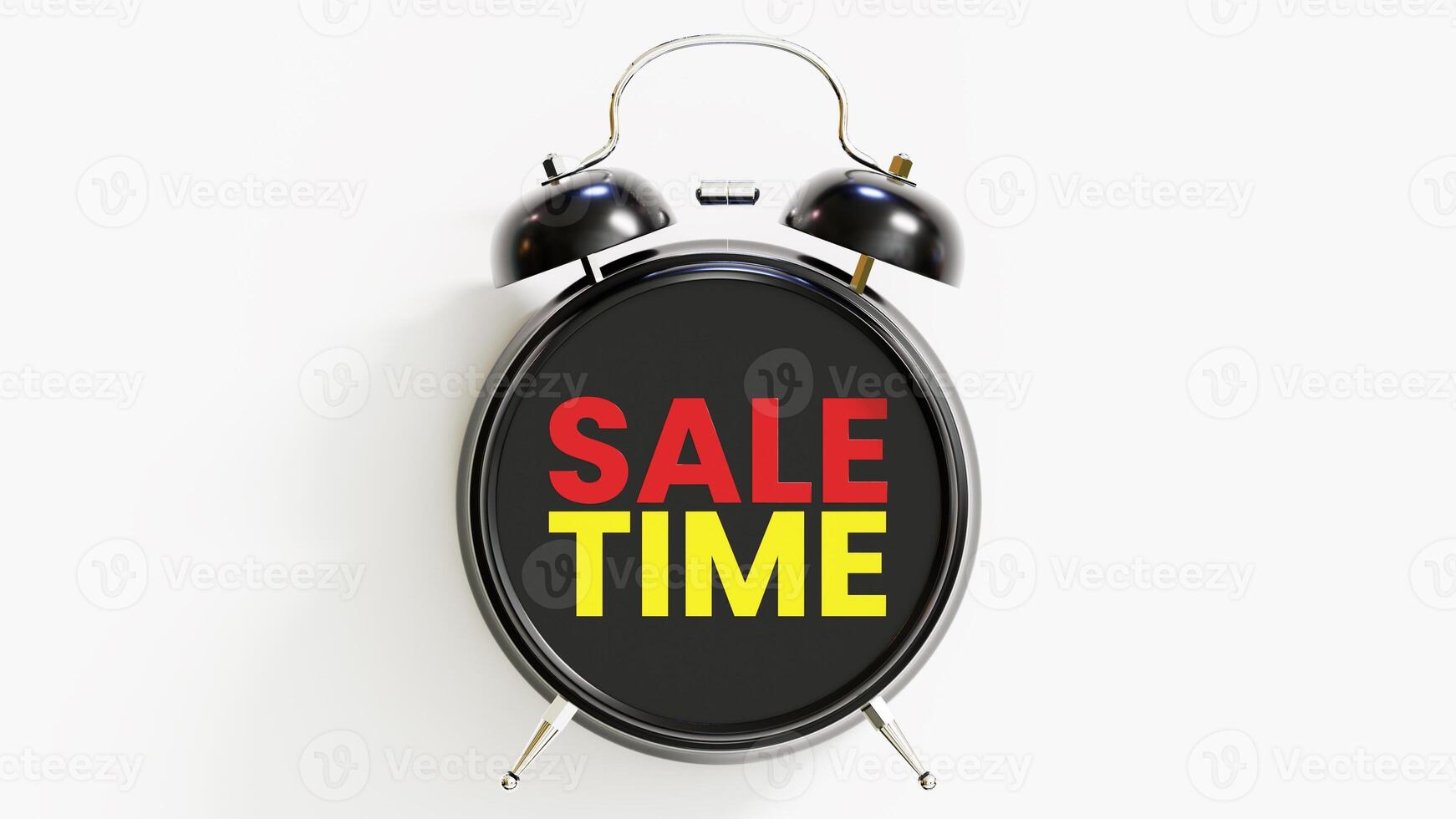 Analog Alarm Clock With Sale Time Text photo