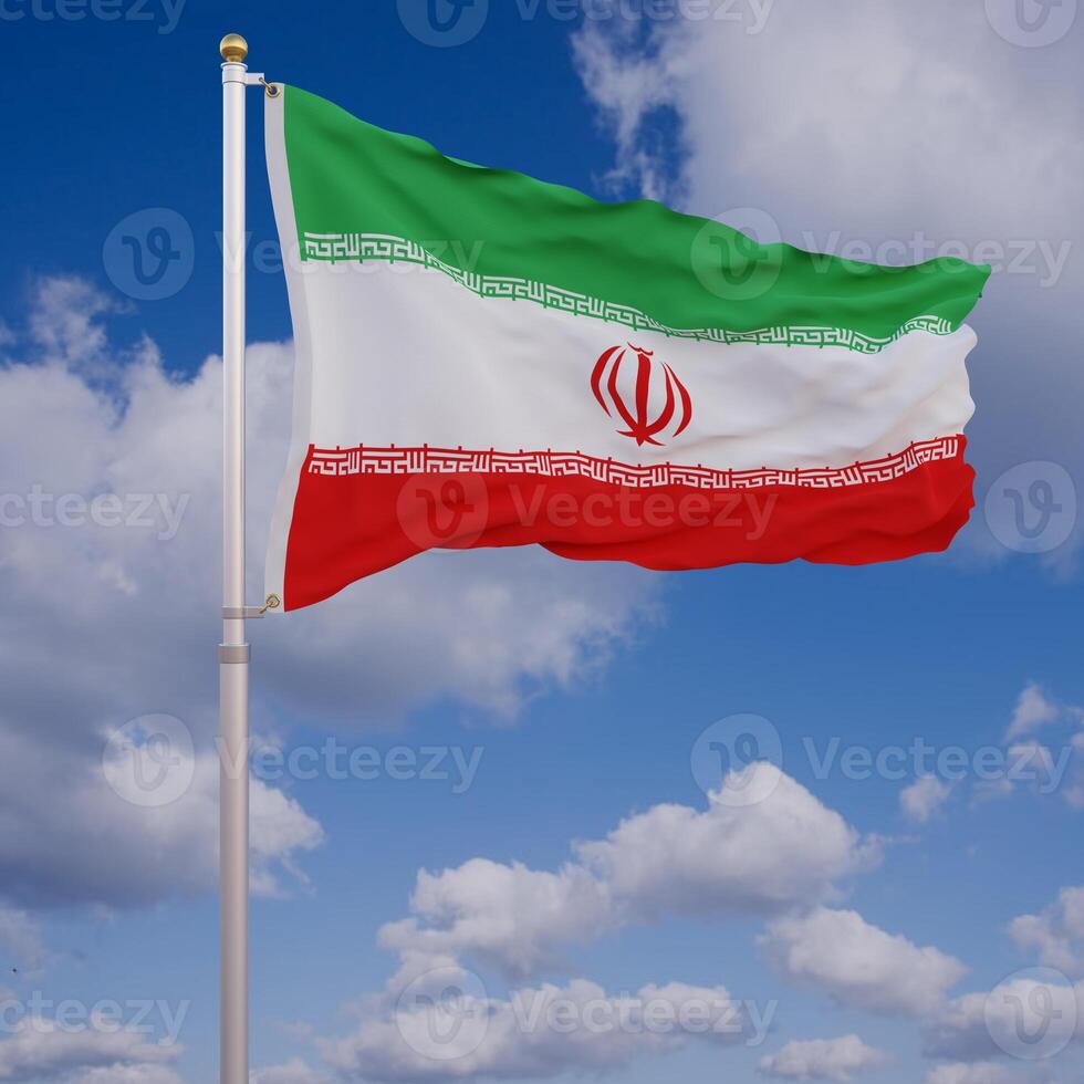 Waving Flag of Iran photo