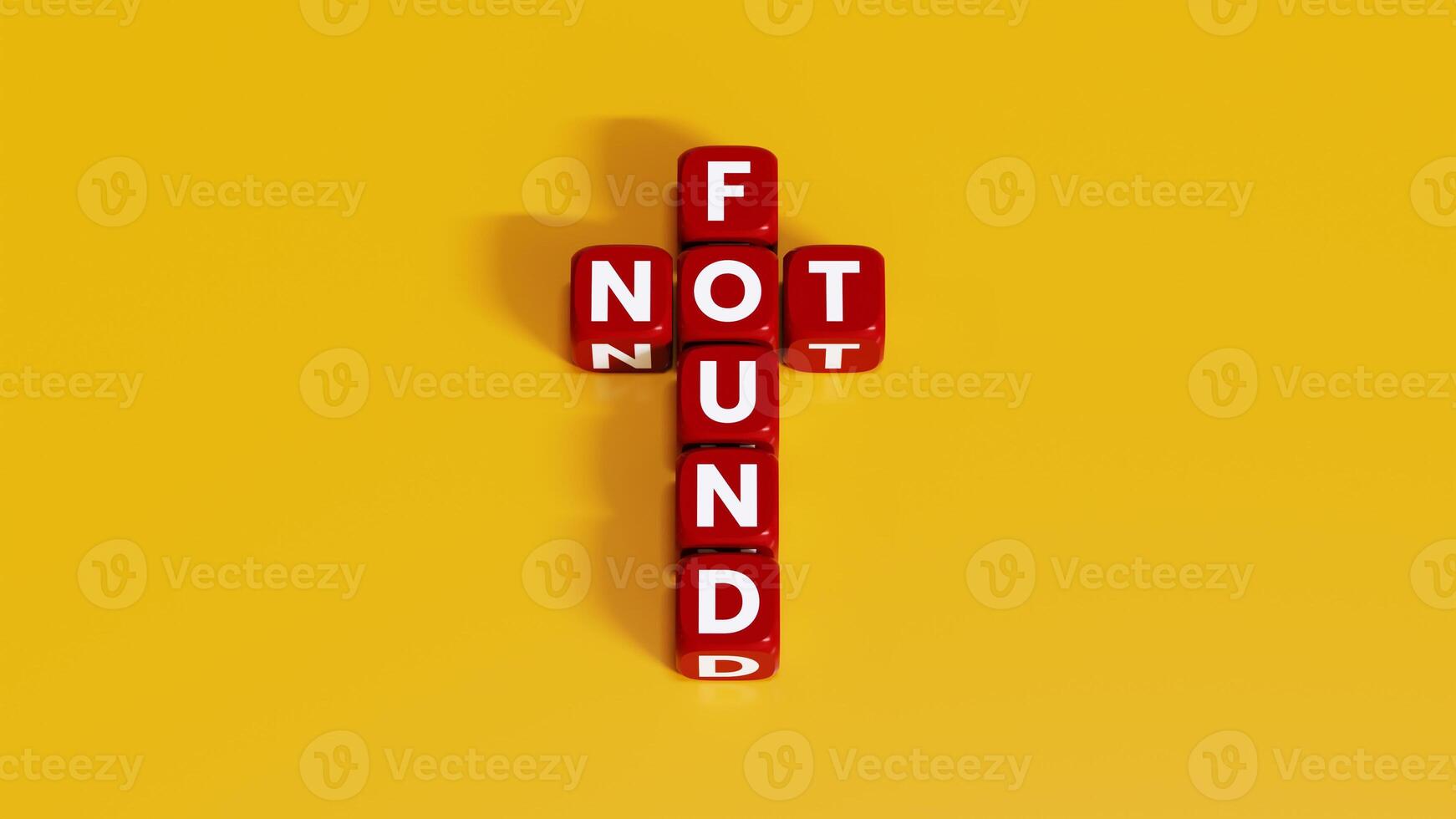 Red Not Found With Orange Background - Word On Plastic Blocks photo