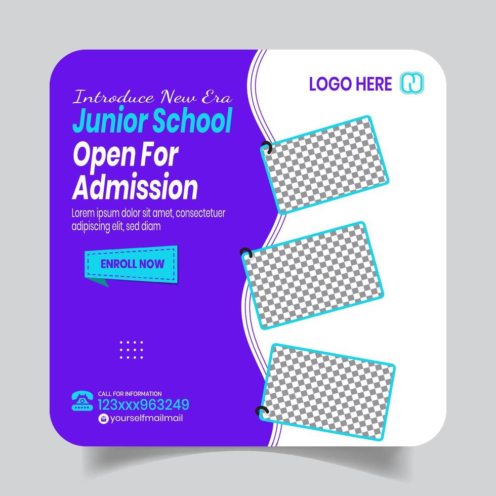 Kids School Social Media Post Design Banner vector