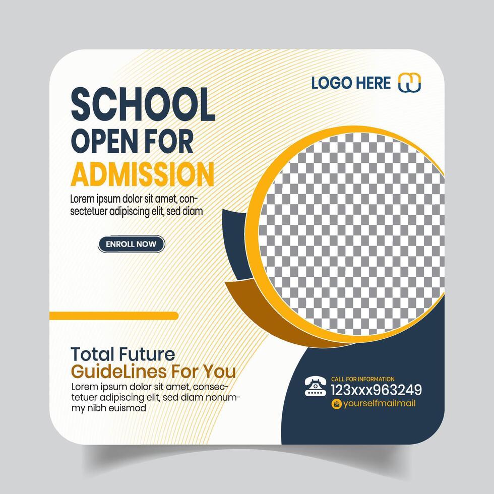 Kids Admission Social Media Post Design Banner Templates vector