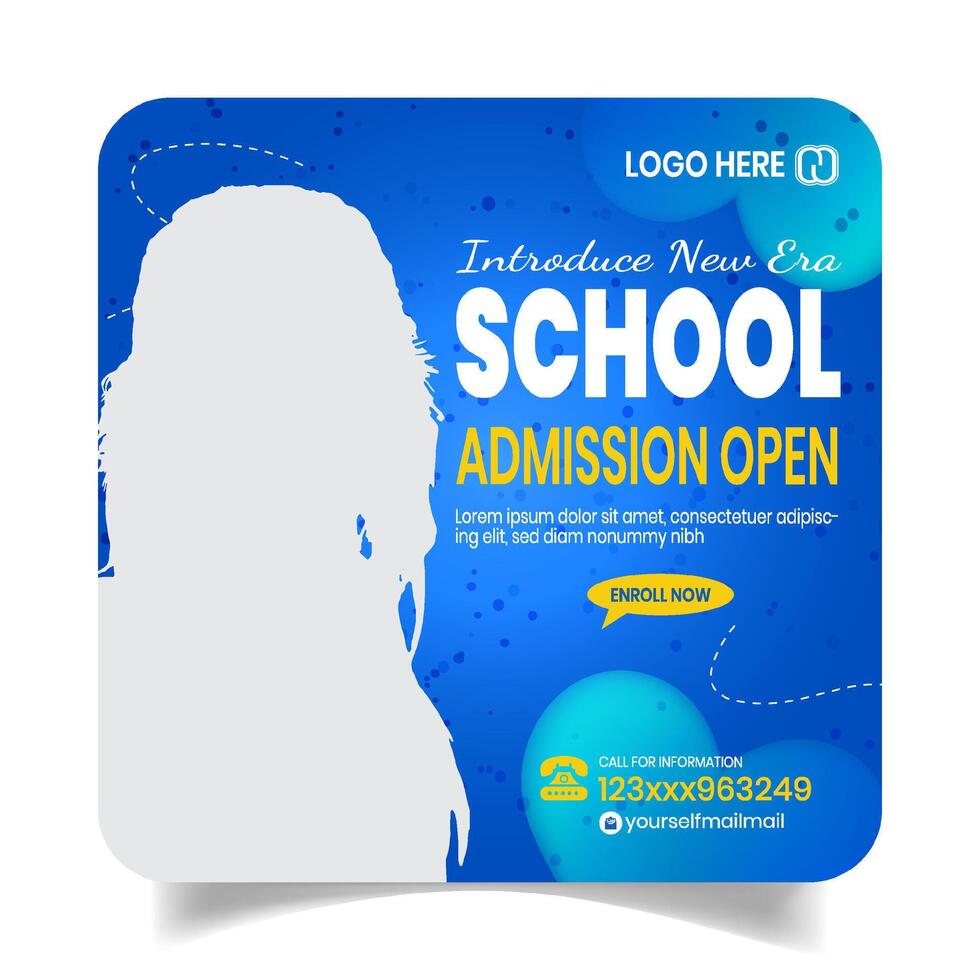 Creative Admission Social Media Post Design Template vector