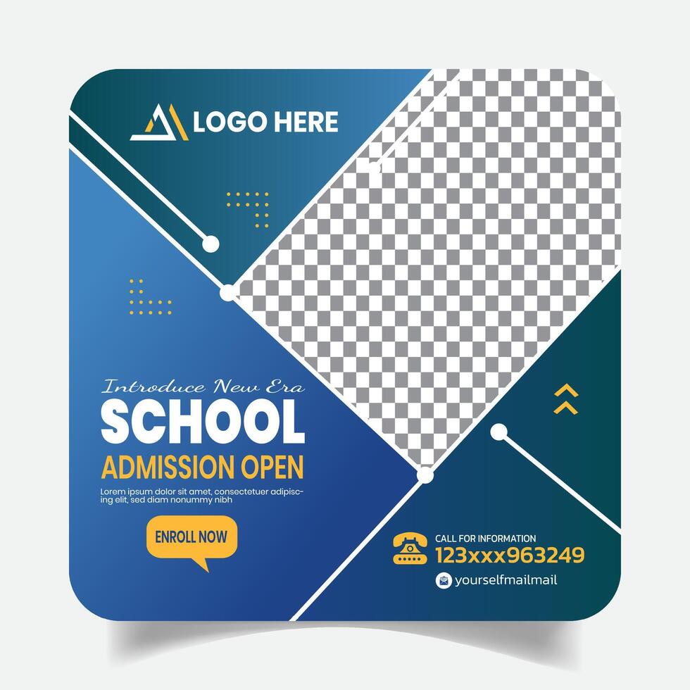 Back To School Social Media Post Design Layout vector