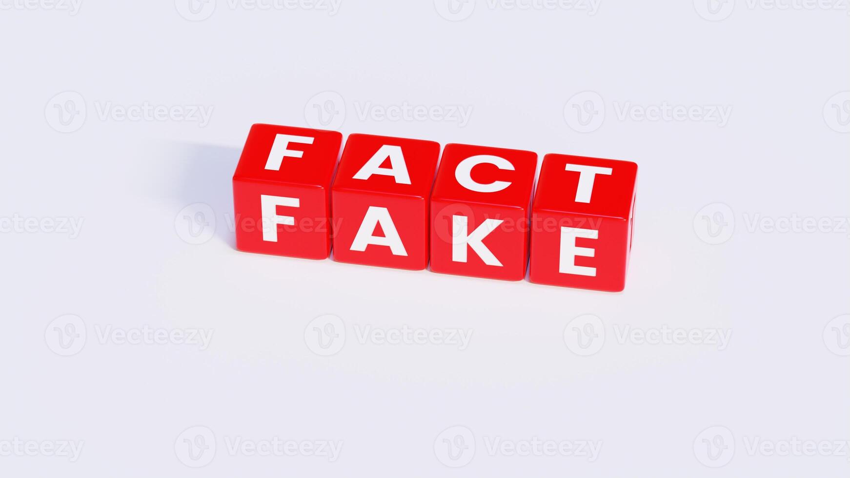 Red, White Fact and Fake - Word On Plastic photo