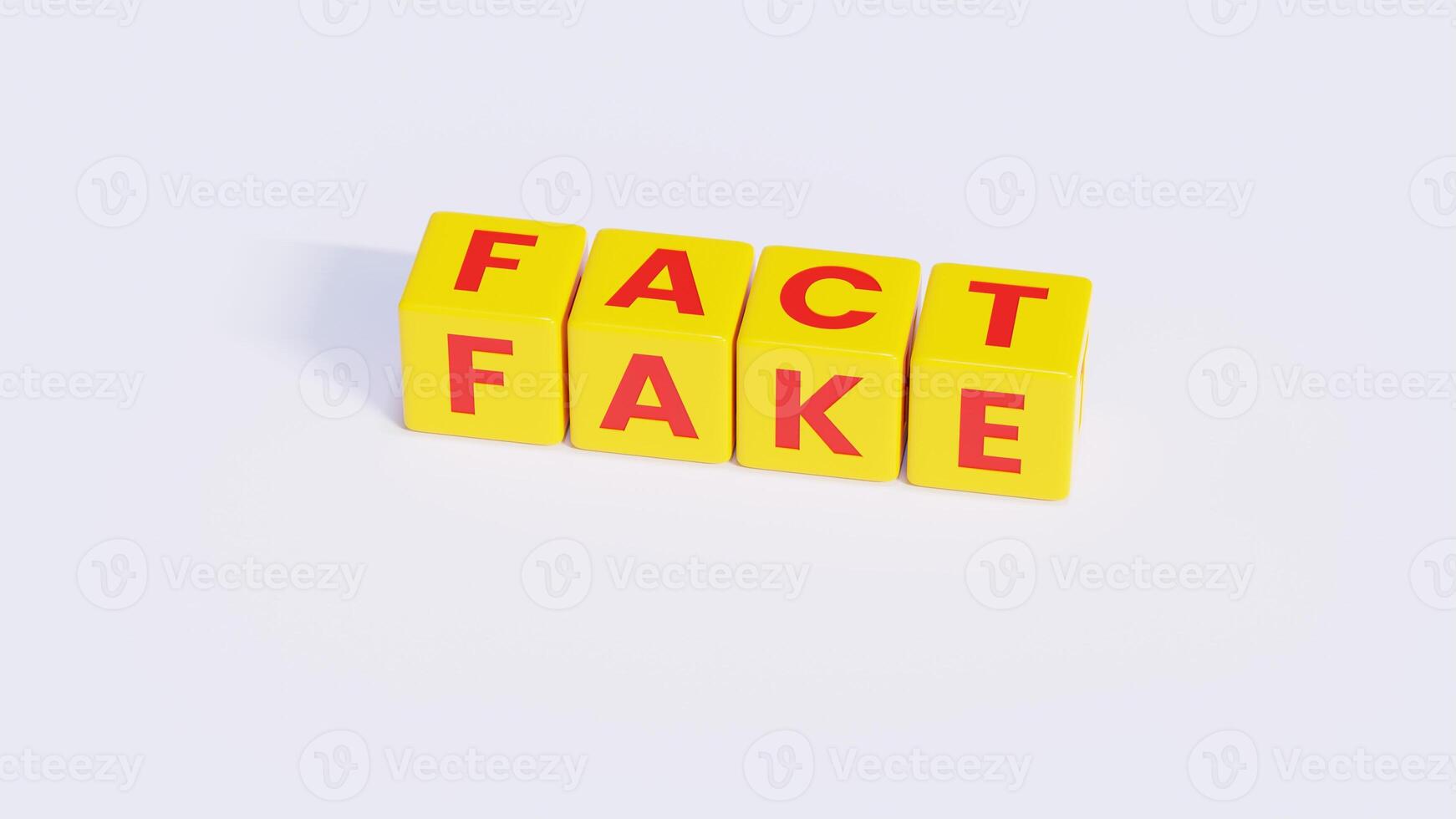 Red,Yellow Fact and Fake - Word On Plastic photo