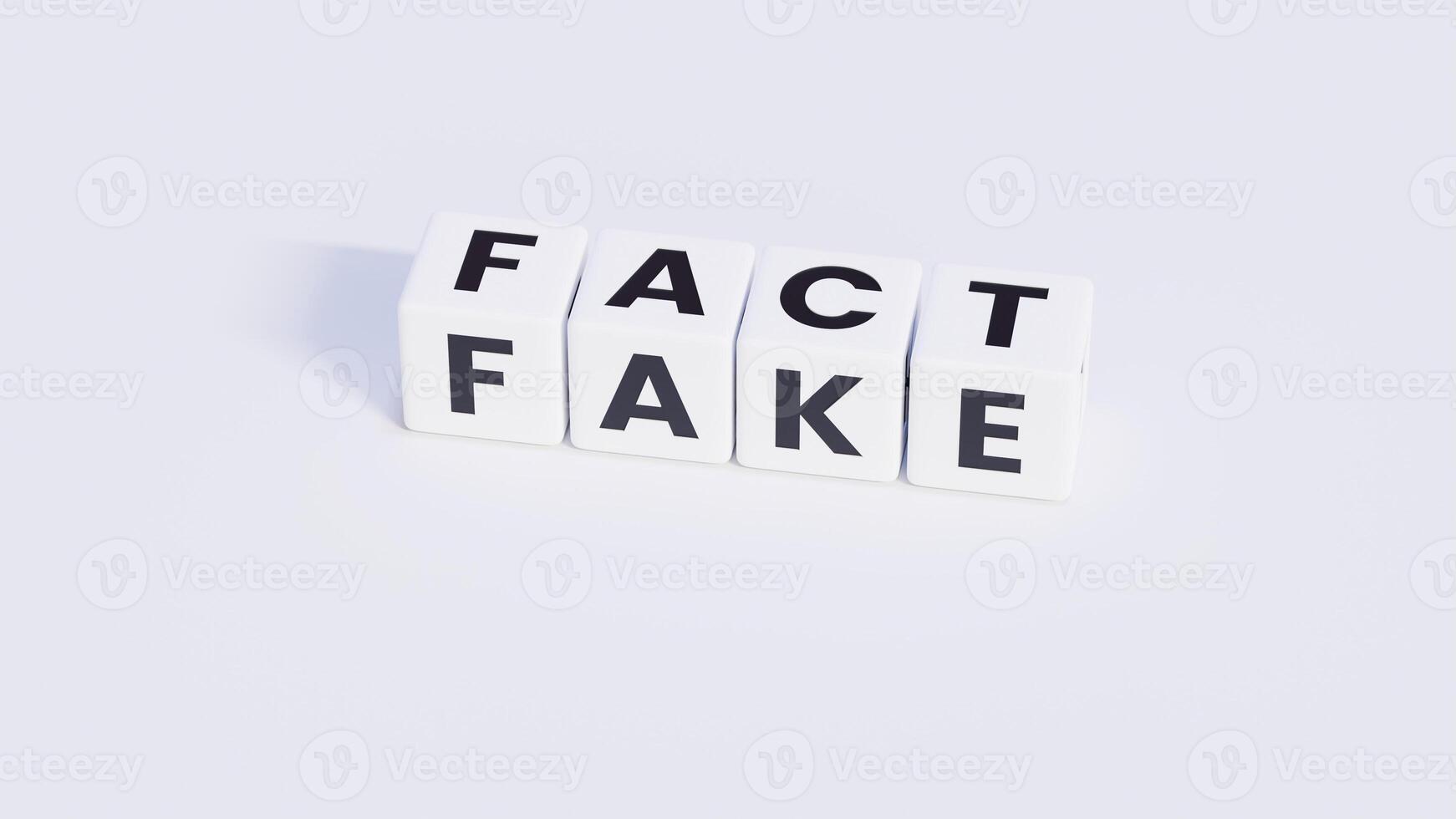 White, Black Fact and Fake - Word On Plastic Blocks photo