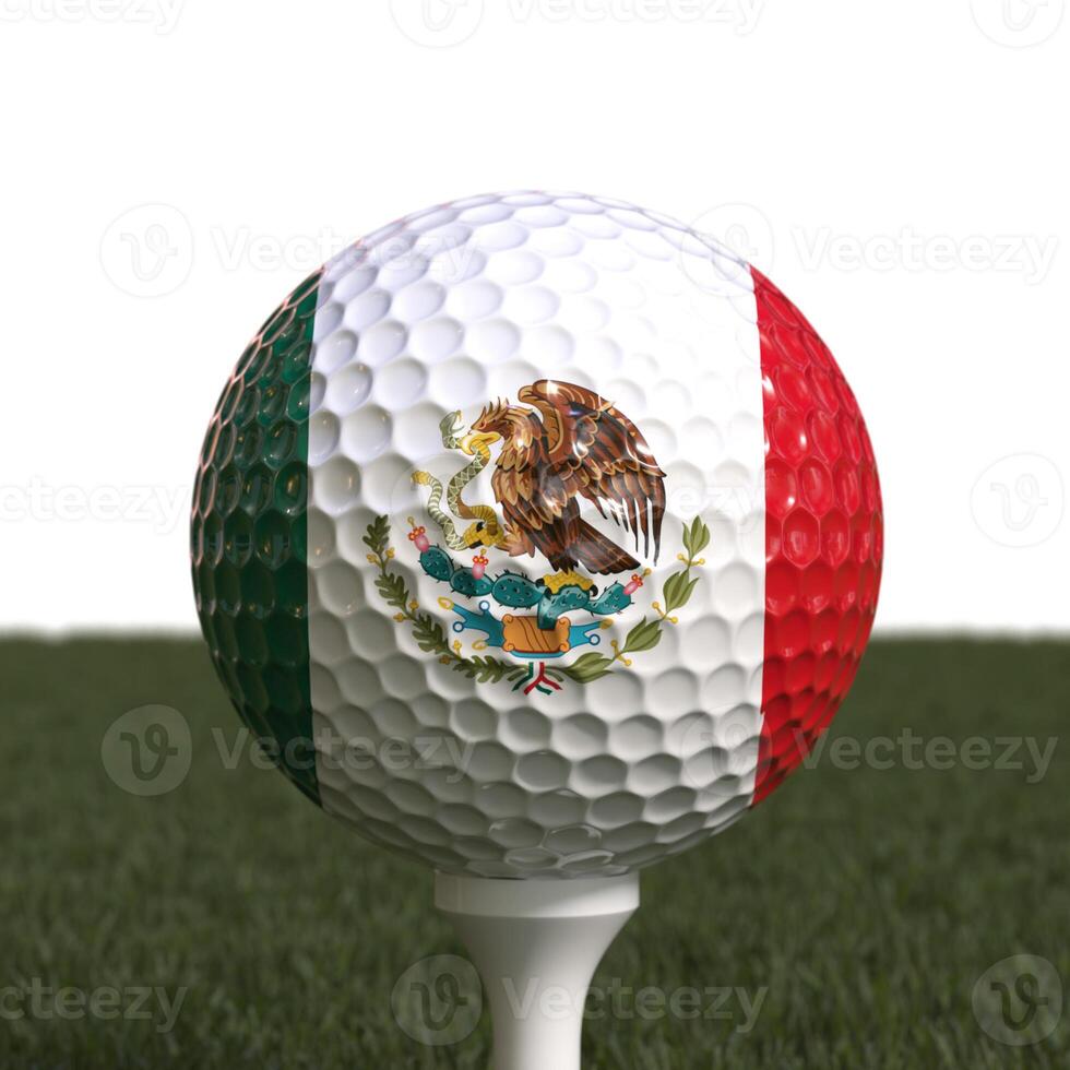 Golf Ball With The Flag Of Mexico photo
