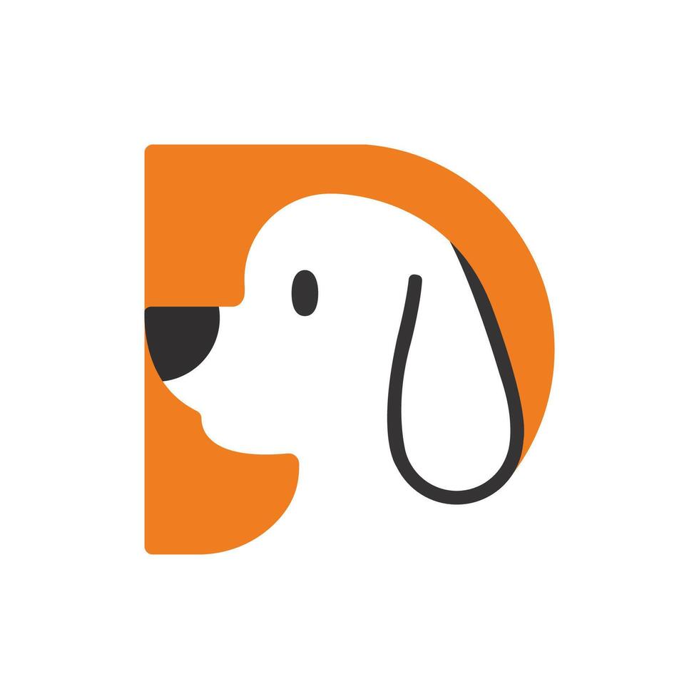 Dog with Letter D Logo vector
