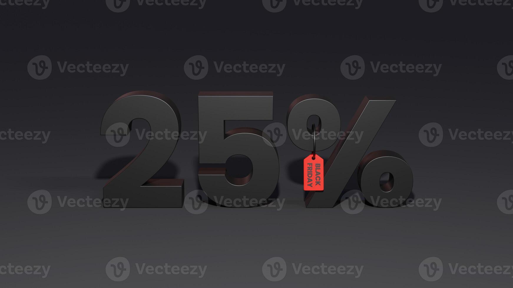 Black Friday 25 Percent Discount With Black Background photo