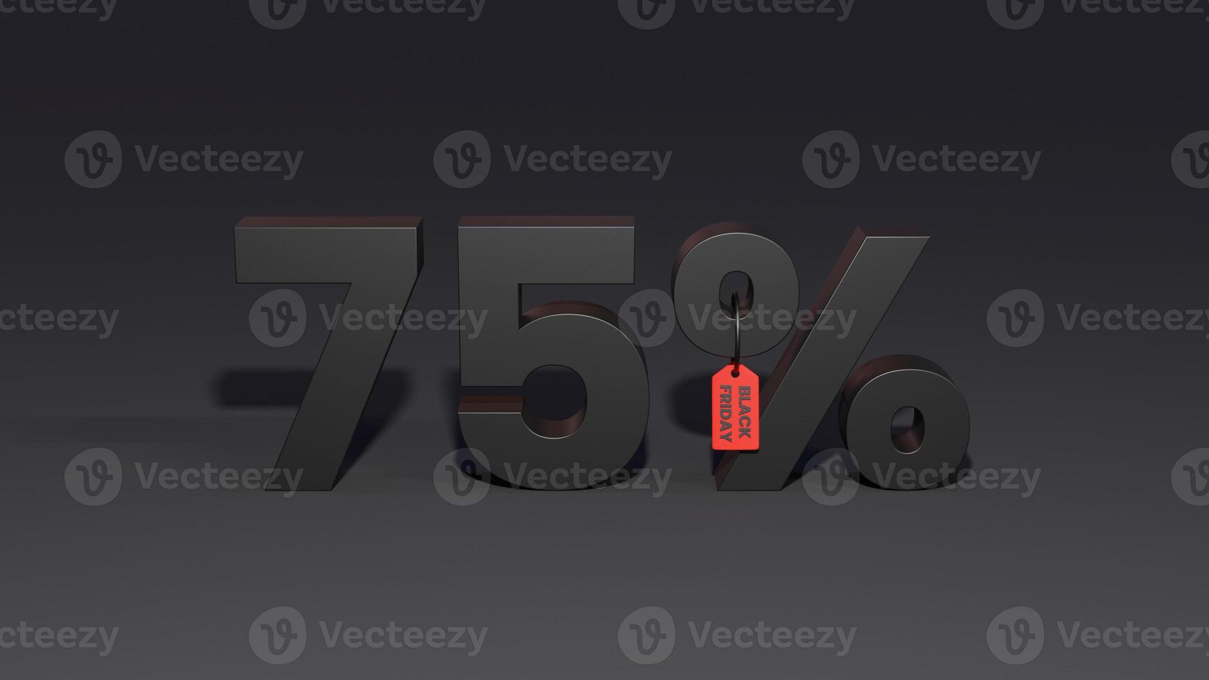 Black Friday 75 Percent Discount With Black Background photo