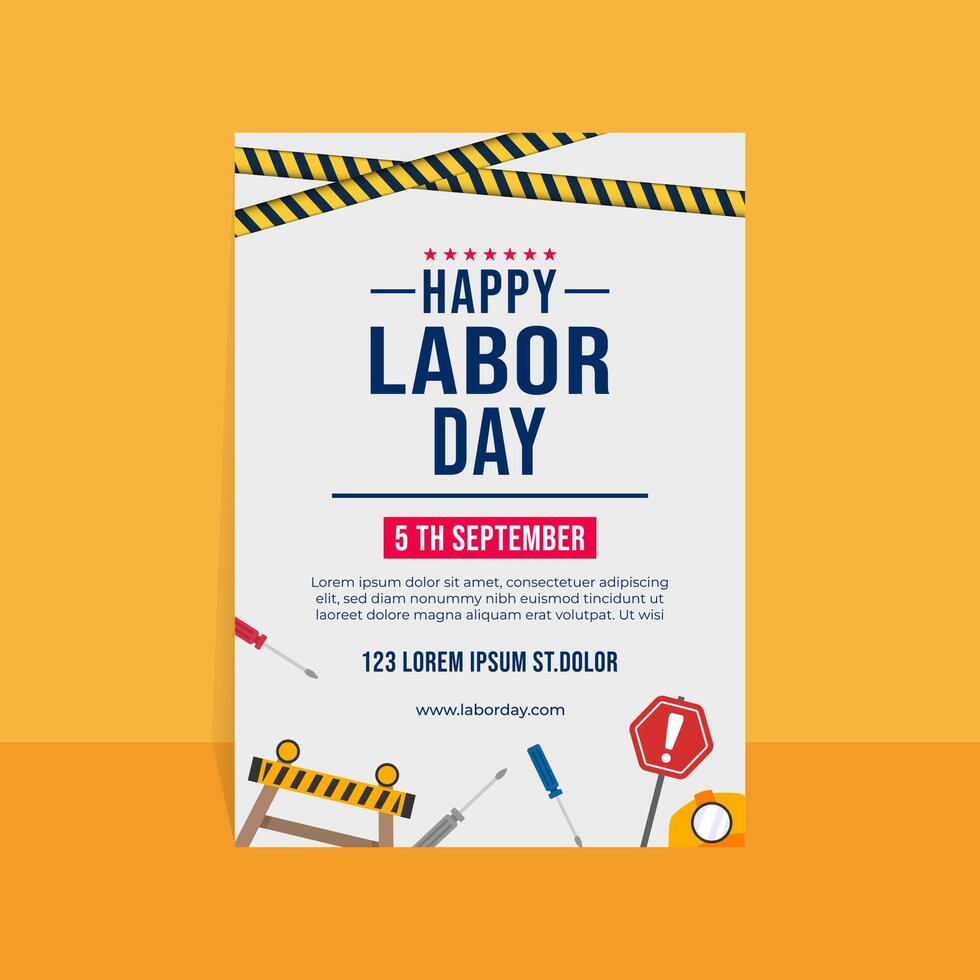 modern trend vertical poster template for labor day vector