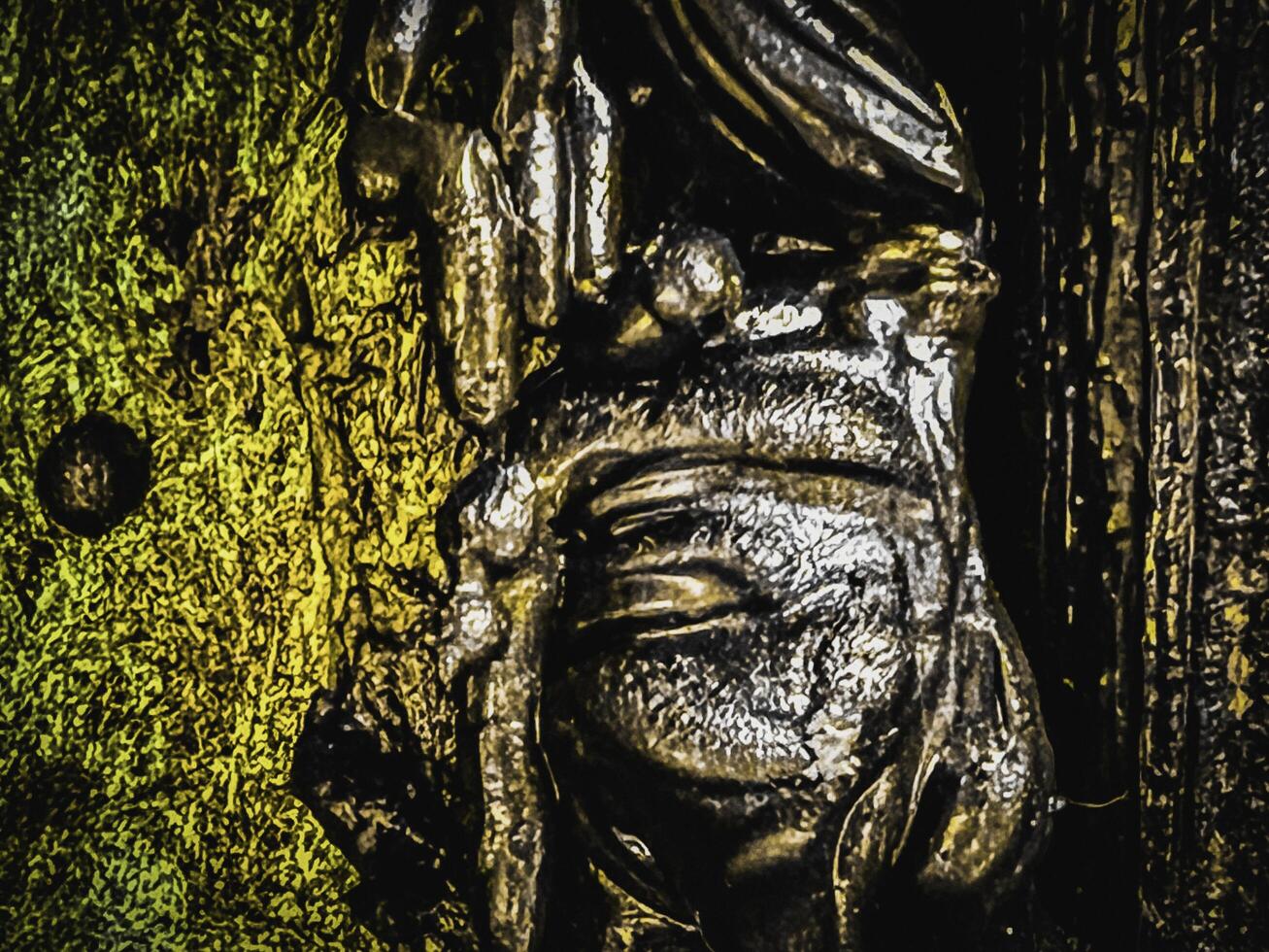 The abstract art design background of grease coated on steel machine, photo