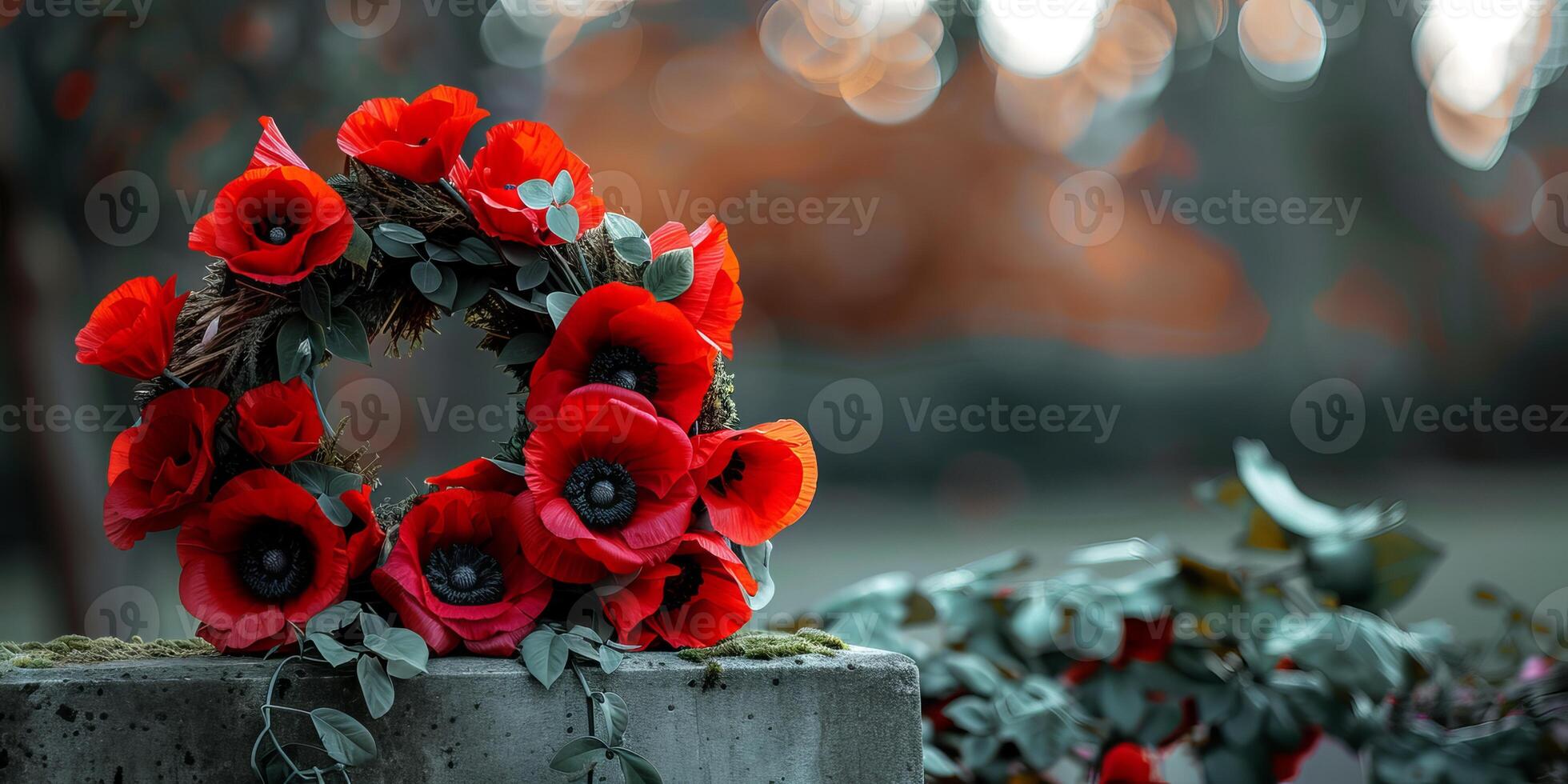 Basic depiction of a war memorial wreath photo