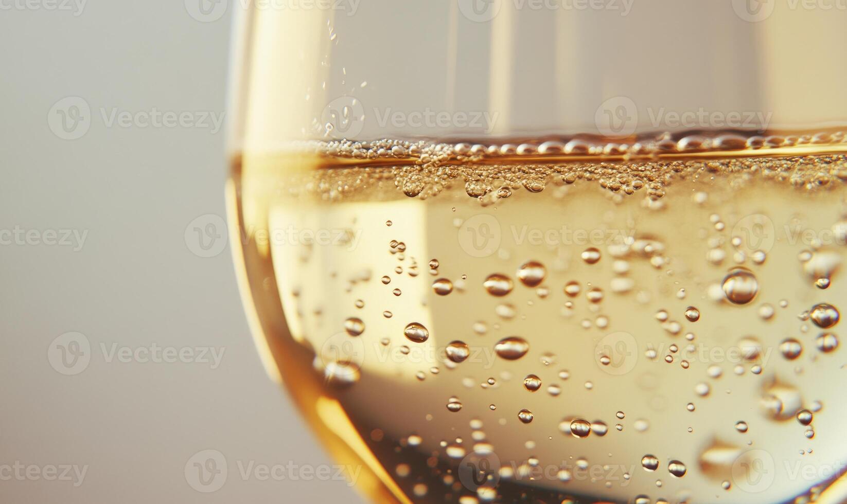 A glass of wine with bubbles in it photo