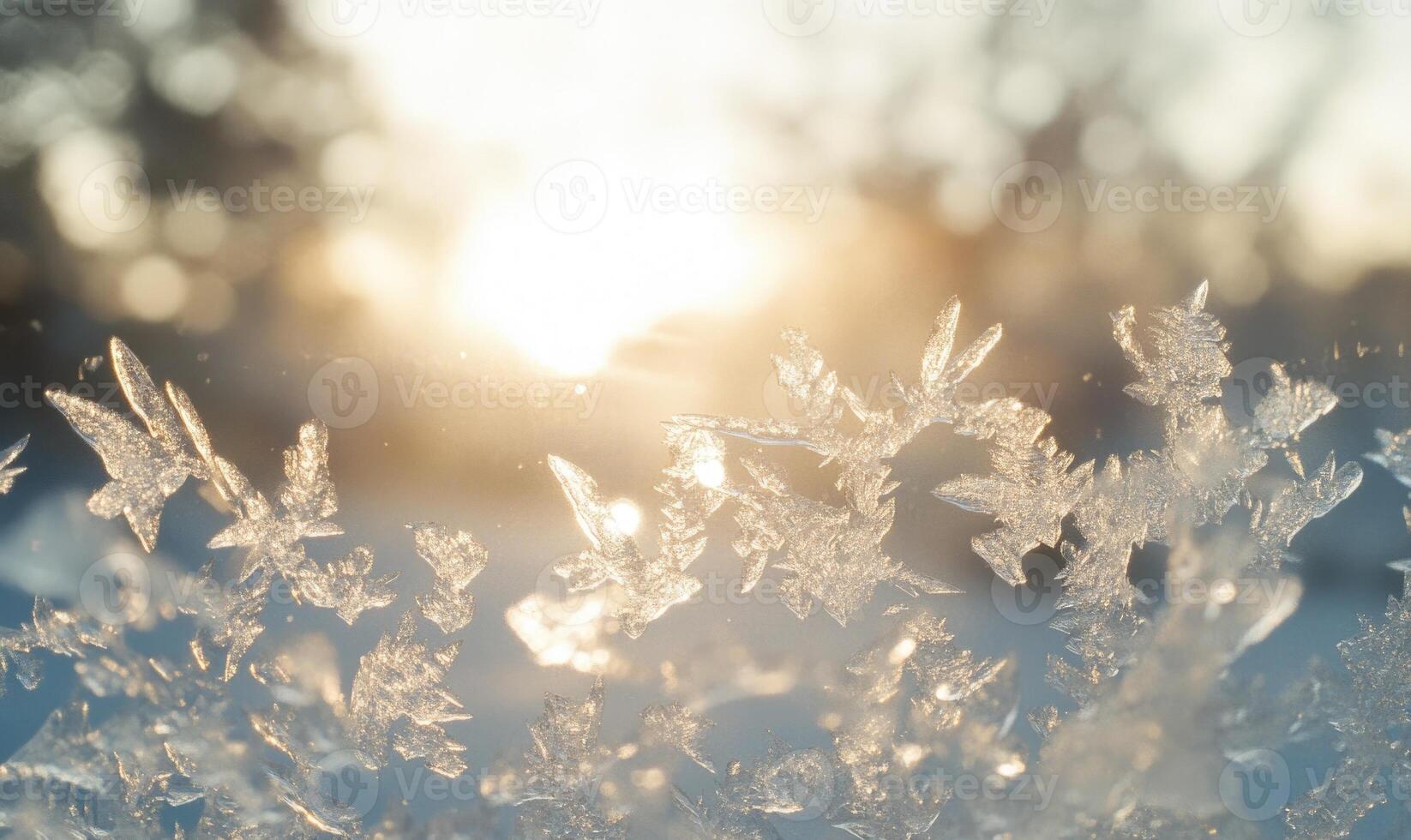 A beautiful scene of snowflakes on a window photo