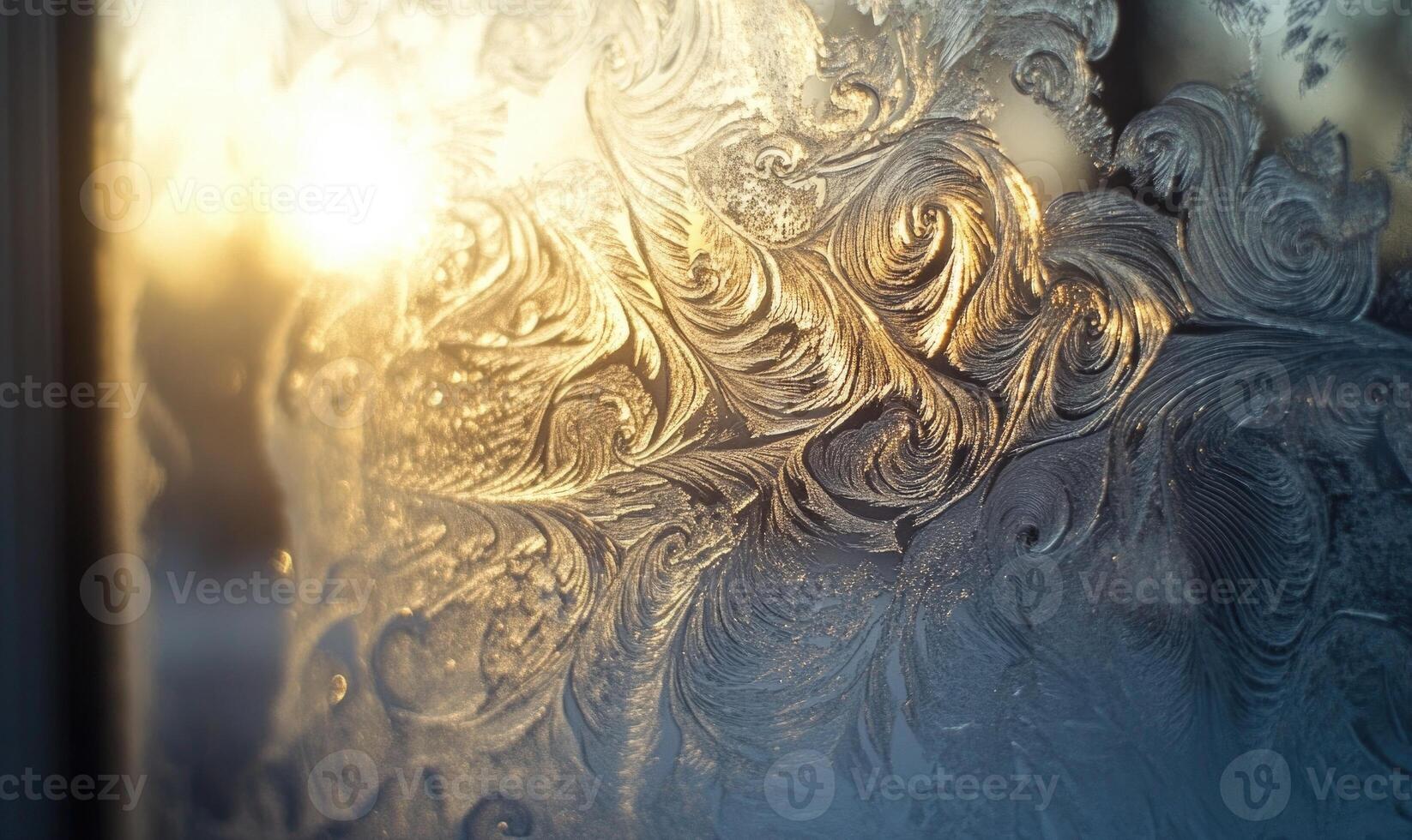 A window with frosted glass and a sun shining through it photo