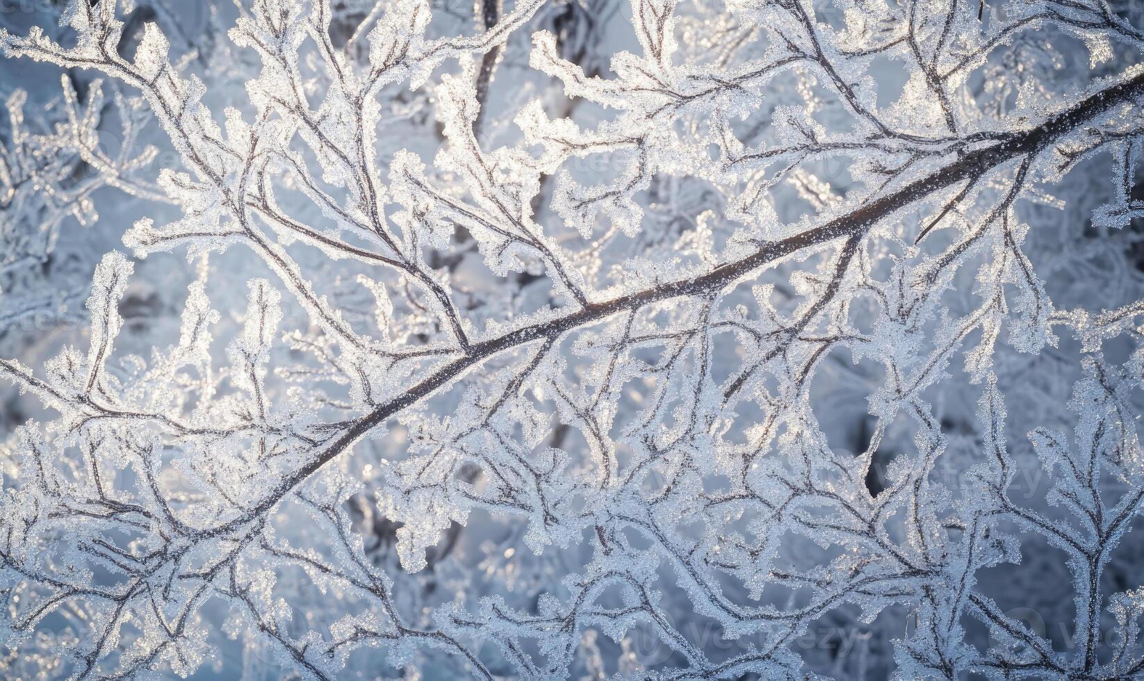 A branch covered in frost and snow photo